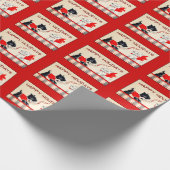 Scottie Dog, Zwart en Wit Vakantie cadeau wrap Cadeaupapier (Hoek)