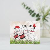 Scottie Dogs Band, schattig en knuffel Briefkaart (Staand voorkant)