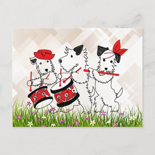 Scottie Dogs Band, schattig en knuffel Briefkaart (Voorkant)
