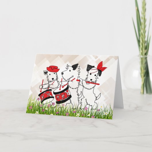Scottie Dogs Band, schattig en knuffel Kaart (Voorkant)