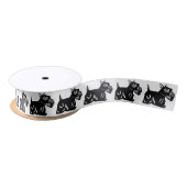 Scottie Dogs Black and White Satin Ribbon Satijnen Lint (Spoel)