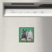 Scottie dogs Blackie en Whitie op de radio Magneet (Insitu (Vaatwasser))