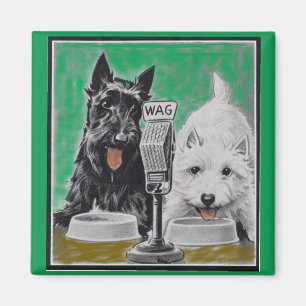 Scottie dogs Blackie en Whitie op de radio Magneet