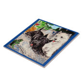 Scottie dogs Blackie en Whitie Tegeltje (Zijkant)