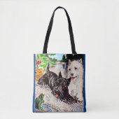Scottie dogs Blackie en Whitie Tote Bag (Voorkant)
