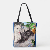 Scottie dogs Blackie en Whitie Tote Bag (Achterkant)