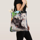 Scottie dogs Blackie en Whitie Tote Bag (Dichtbij)