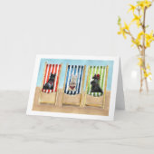 Scottie Dogs 'Deck Chairs' Wenskaart Kaart (Gele Bloem)