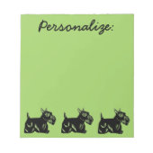 Scottie Dogs Earthy Green - gepersonaliseerd Notit Notitieblok (Voorkant)