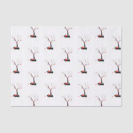 Scottie Dogs en Robin in Winter Seasonal Tissuepapier