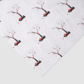 Scottie Dogs en Robin in Winter Seasonal Tissuepapier (Detail)