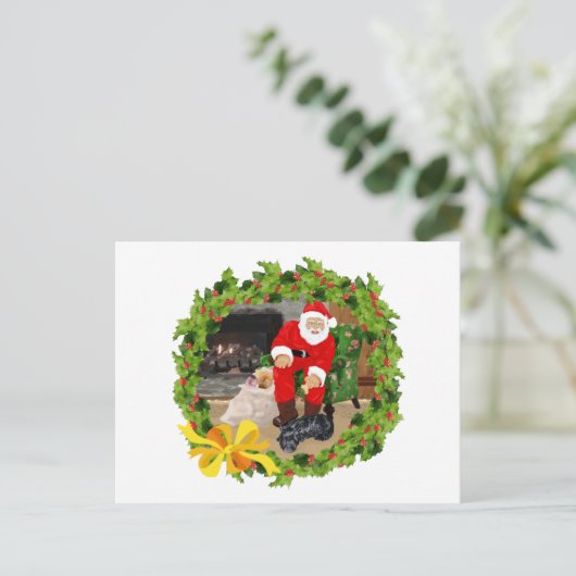 Scottie Dogs in Christmastime Feestdagenkaart (Staand voorkant)