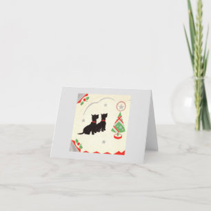  Scottie Dogs met Kerstboom Kaart