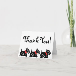 Scottie Dogs met rode bogen Bedankt voor je briefk