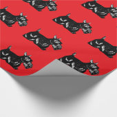 Scottie Dogs met rood omslagpapier Cadeaupapier (Hoek)