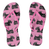 Scottie Dogs Pattern Pink and Black Teenslippers (Voetbed)
