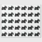 Scottie Dogs Pattern Wrapping Paper Cadeaupapier (Vlak)