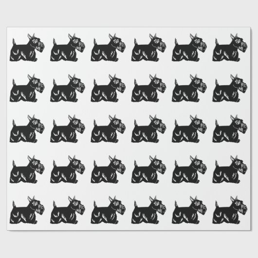 Scottie Dogs Pattern Wrapping Paper Cadeaupapier (Vlak)