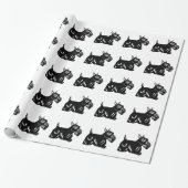 Scottie Dogs Pattern Wrapping Paper Cadeaupapier (Uitgerold)