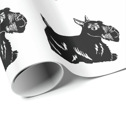 Scottie Dogs Pattern Wrapping Paper Cadeaupapier (Rol Hoek)
