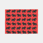 Scottie Dogs Red en Black Pattern Fleece Blanket (Voorkant (Horizontaal))