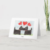 Scottie Dogs Schotse Terriër kunst Verjaardag Kaar Kaart (Achterkant)