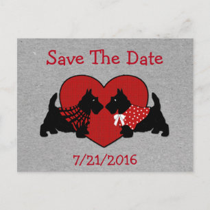 Scottie Dogs Wedding Save the Date Briefkaart