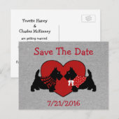 Scottie Dogs Wedding Save the Date Briefkaart (Voorkant / Achterkant)