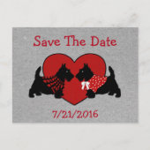 Scottie Dogs Wedding Save the Date Briefkaart (Voorkant)