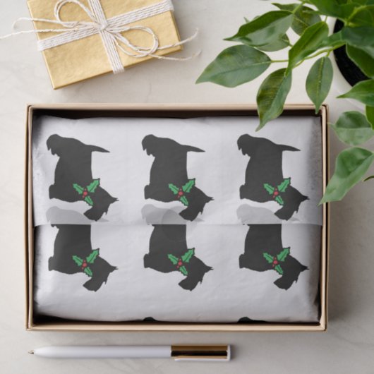 Scottie en Holly Tissuepapier (Geschenk)