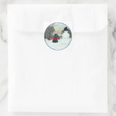 Scottie en Sneeuwman Vierkante Sticker (Tas)