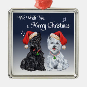 Scottie en Westie kerstboomornament Metalen Ornament
