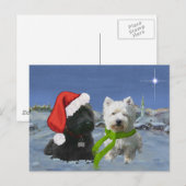 Scottie en Westie kerstster Feestdagenkaart (Voorkant / Achterkant)