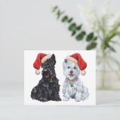 Scottie en Westie koorzingen Briefkaart (Staand voorkant)