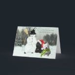 Scottie en Westie met Snowman Feestdagen Kaart<br><div class="desc">Een Magisch Pet! Hun sneeuwman is begonnen te dansen. Scottie en Westie genieten van de winter wonderland op kleding,  nieuwheid en geschenkartikelen gemaakt van mijn oorspronkelijke kunstwerk.</div>