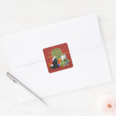 Scottie en Westie Prettig kerstfeest Vierkante Sticker (Envelop)