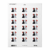 Scottie en Westie Santa Stickers. Etiket (Full Sheet)