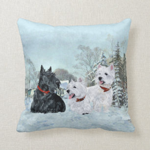 Scottie en Westies - Terrier Winter Kussen
