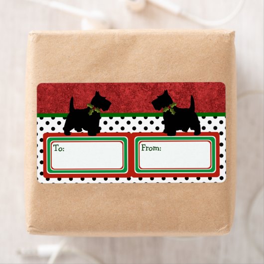 Scottie Fun Christmas Gift Label Schotse Terrier (Insitu)