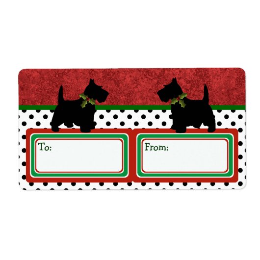 Scottie Fun Christmas Gift Label Schotse Terrier (Voorkant)