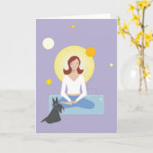 Scottie Gal die - Wenskaart mediteren Kaart (Gele Bloem)