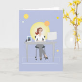 Scottie Gal die - Wenskaart werken Kaart (Gele Bloem)