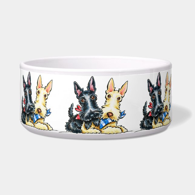 Scottie Gingham Cuties Voerbakje (Voorkant)