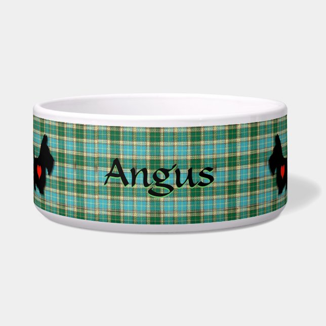 Scottie Heart Personalized Dog Bowl Voerbakje (Voorkant)