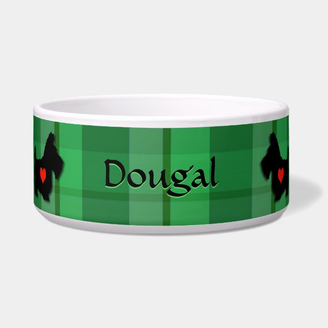 Scottie Heart Personalized Dog Bowl Voerbakje (Voorkant)