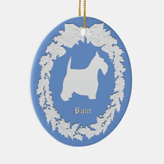 Scottie Herembrance Personaliseren Keramisch Ornament (Rechts)