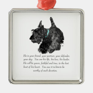 Scottie-herinneringsornament - MANNETJE Metalen Ornament