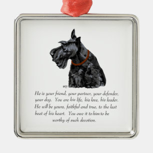 Scottie-herinneringsornament - MANNETJE Metalen Ornament