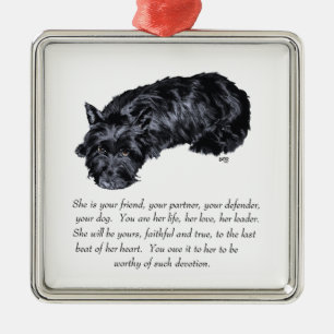 Scottie-herinneringsornament Metalen Ornament