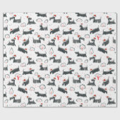 Scottie Holiday Scottish Terrier Dog Kerstmis Cadeaupapier (Vlak)